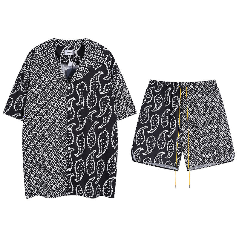 Rhude T-shirt Family Totem Casual Short Sleeve Shirt, Shorts
