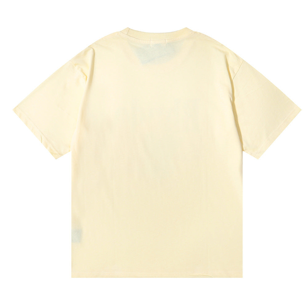 Rhude T-shirt Flag Floral Print Short Sleeve T-shirt